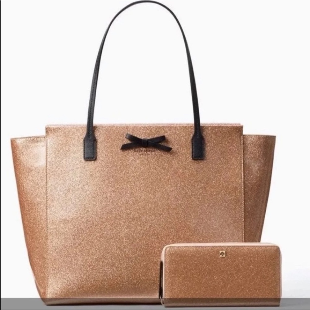 Kate Spade Mavis Street Rose Gold Tote & Wallet